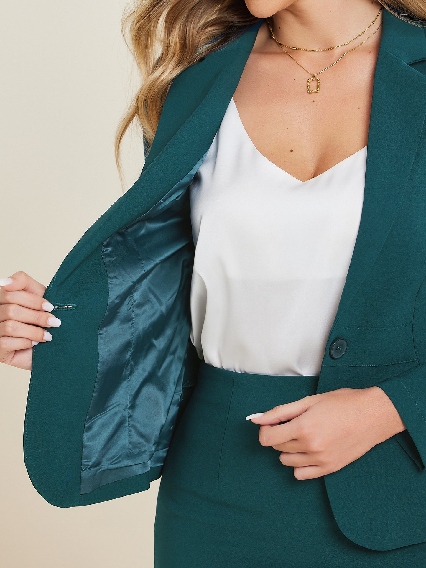 Women's 2 Piece Suit Skirt Set Business Casual Long Sleeve Blazer and Pencil Skirt (Available in Plus Size)