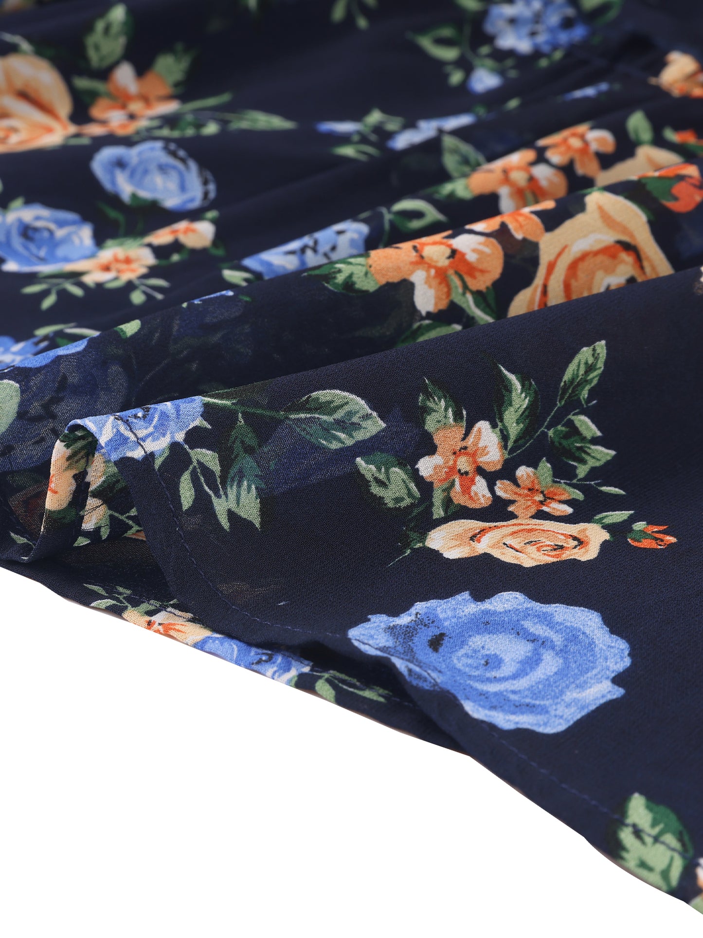 Women's Floral Skirts Chiffon A-line Long Tiered Ruffle Midi Skirt (Available in Plus Size)