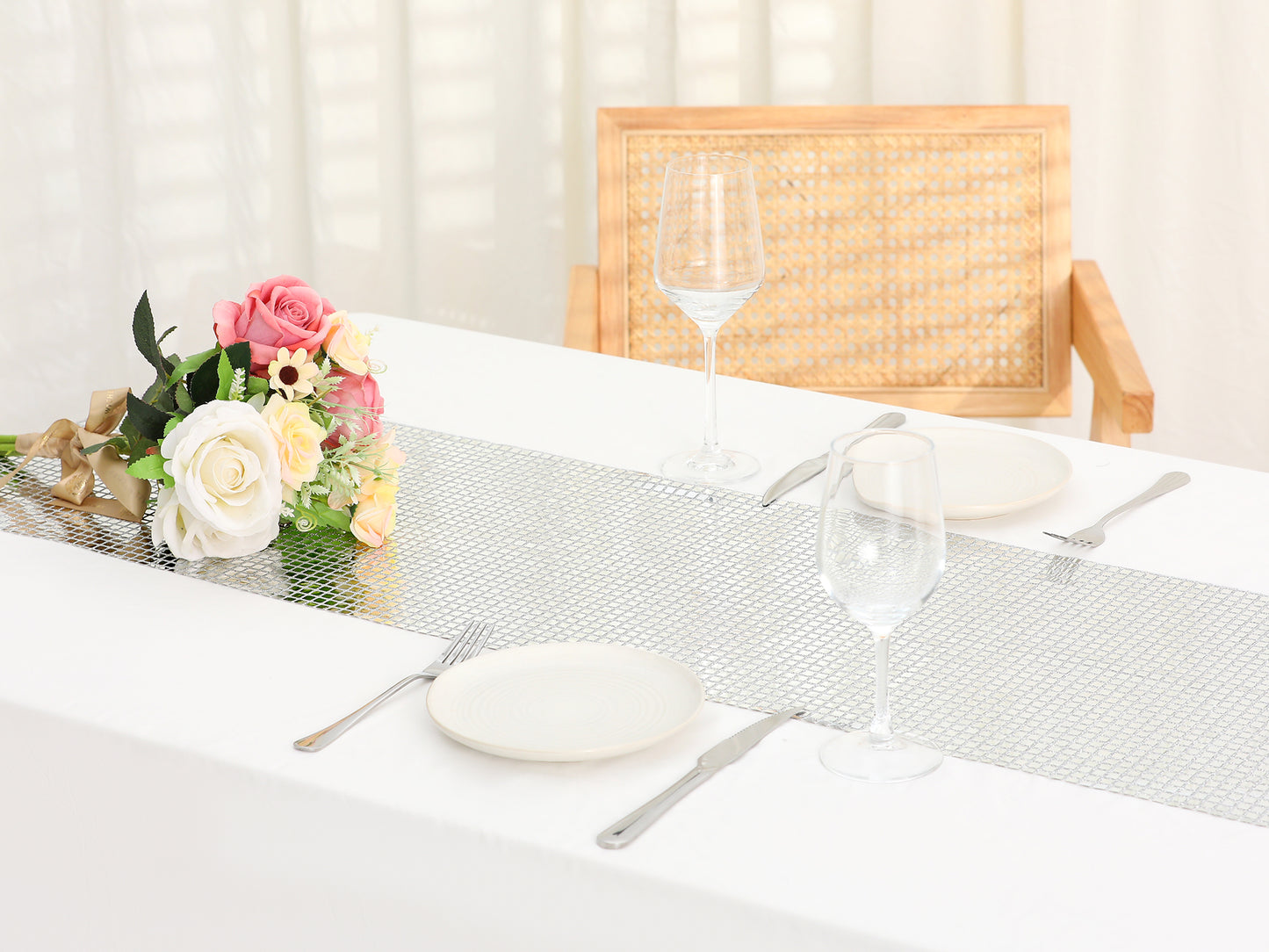 1 Pack Table Runner, Sequin Table Banners for Wedding Decor Holiday Birthday Party Decorations