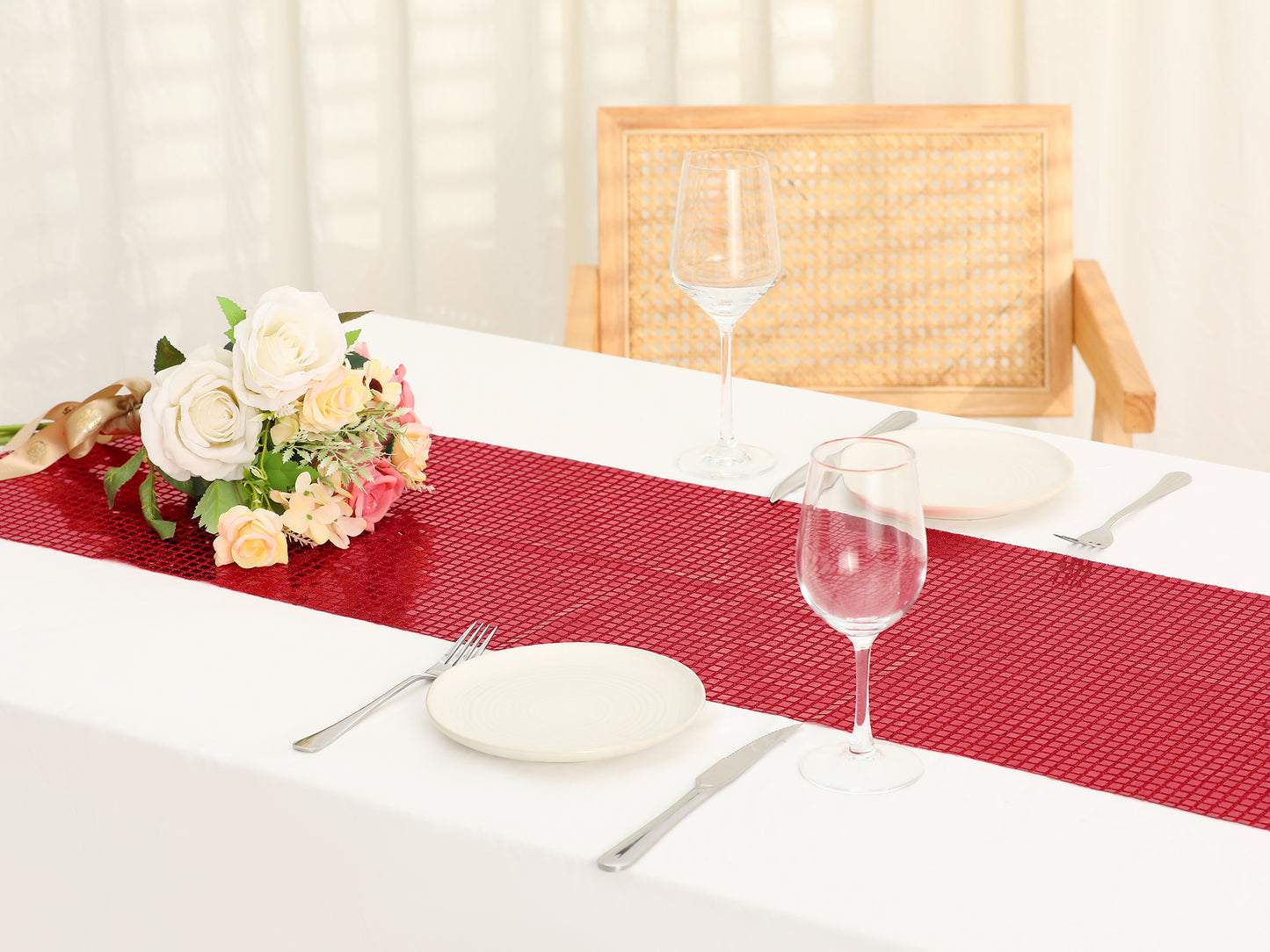 1 Pack Table Runner, Sequin Table Banners for Wedding Decor Holiday Birthday Party Decorations