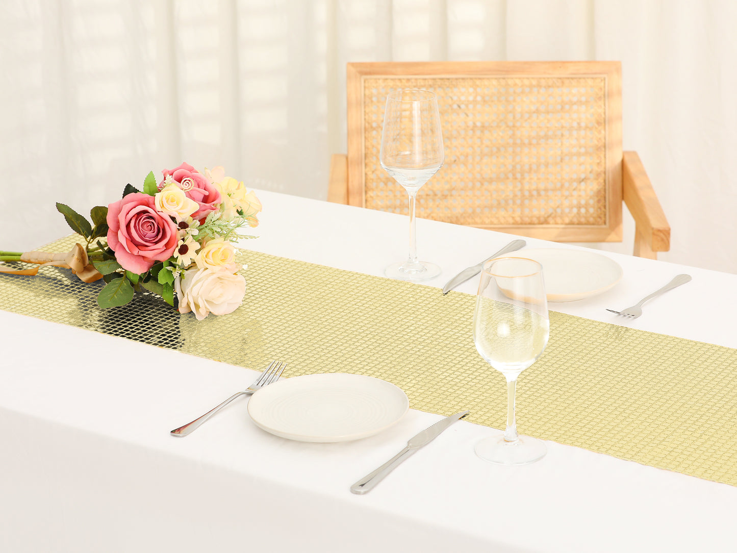 1 Pack Table Runner, Sequin Table Banners for Wedding Decor Holiday Birthday Party Decorations