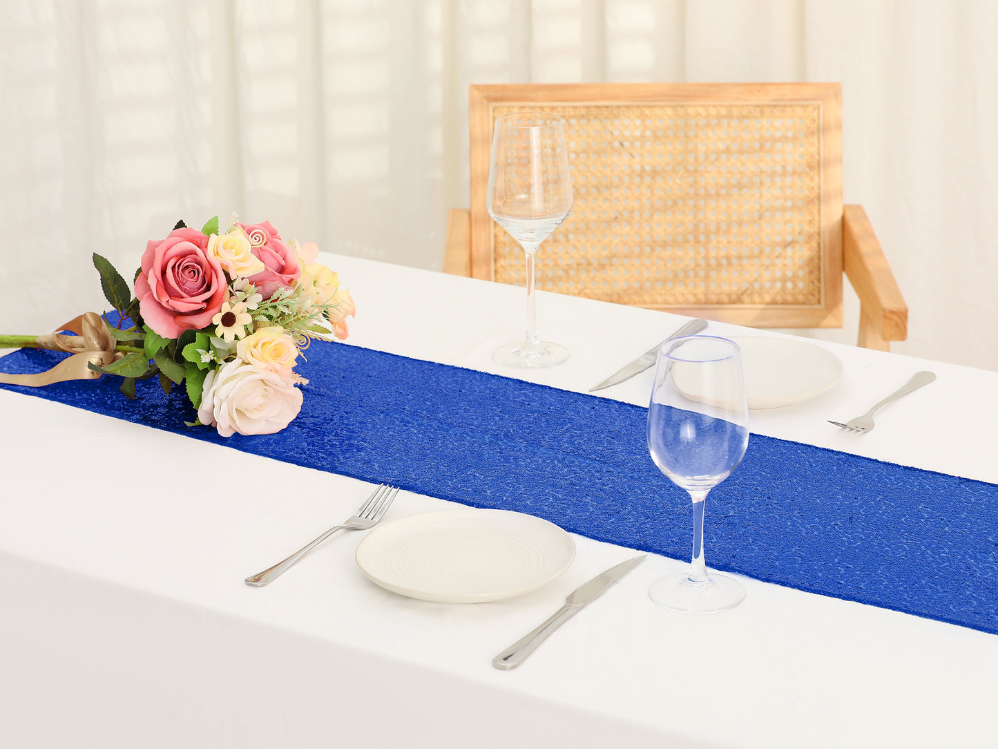 1 Pack Table Runners, Glitter Sequin Fabric Runner Shiny Table Decorations