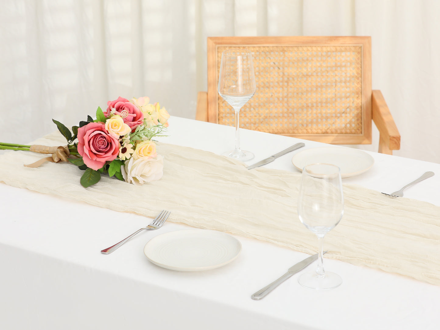 6 Pack Farmhouse Table Runner, Rustic Table Runner