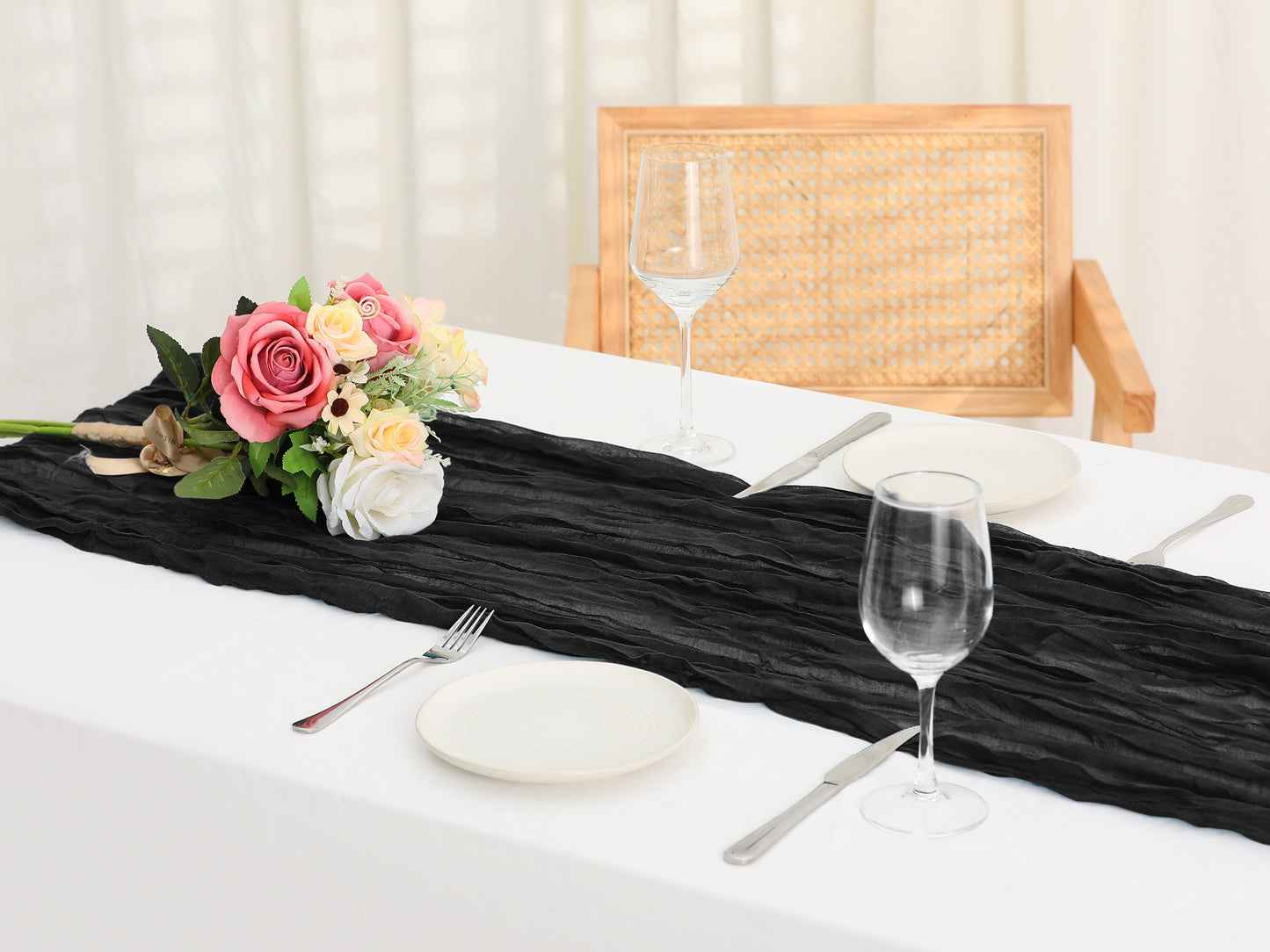 6 Pack Farmhouse Table Runner, Rustic Table Runner