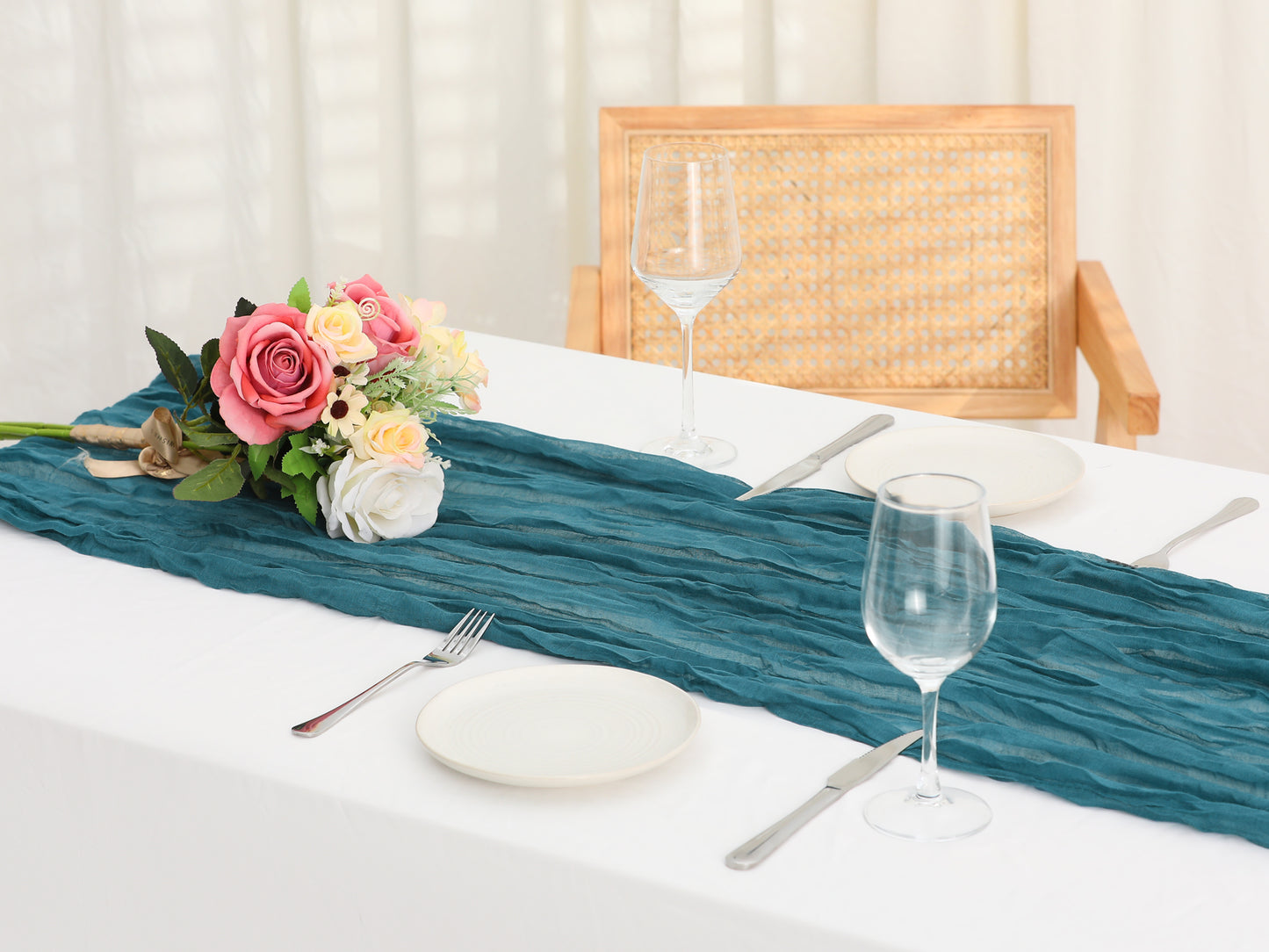 6 Pack Farmhouse Table Runner, Rustic Table Runner