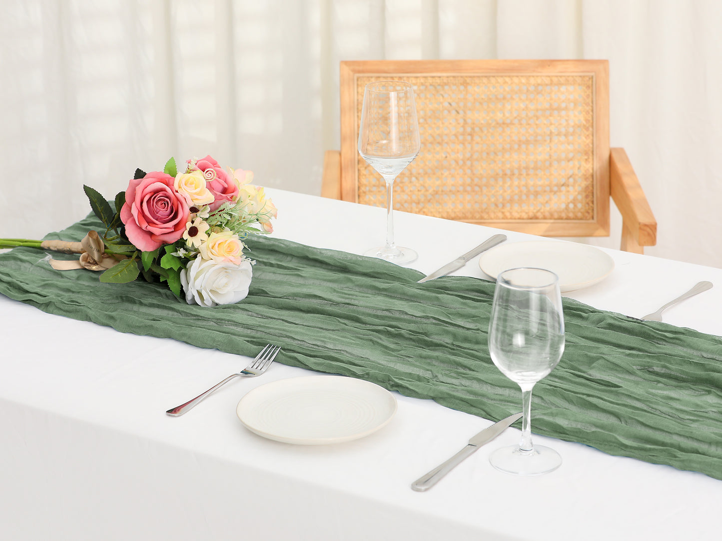 6 Pack Farmhouse Table Runner, Rustic Table Runner