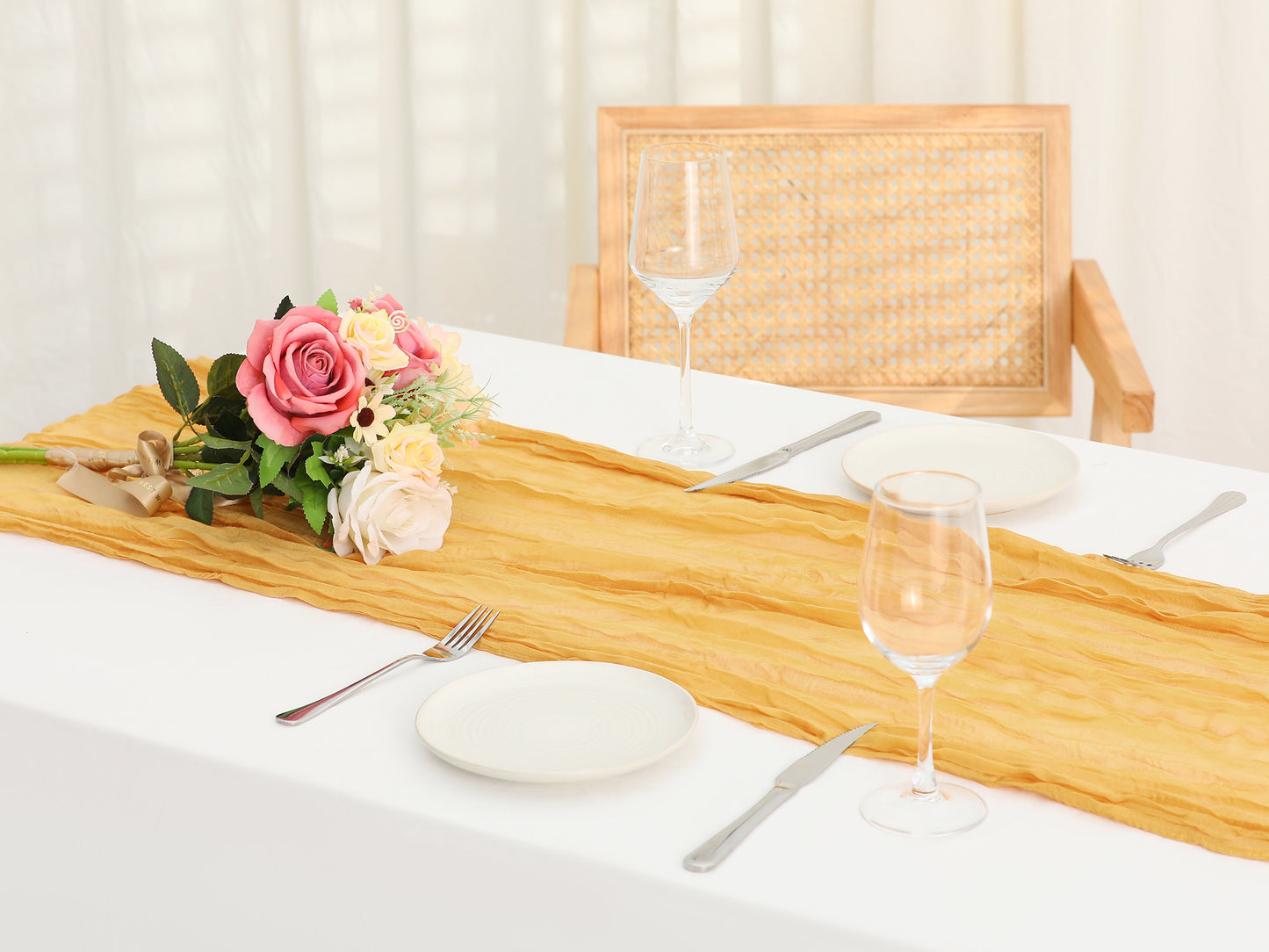 6 Pack Farmhouse Table Runner, Rustic Table Runner