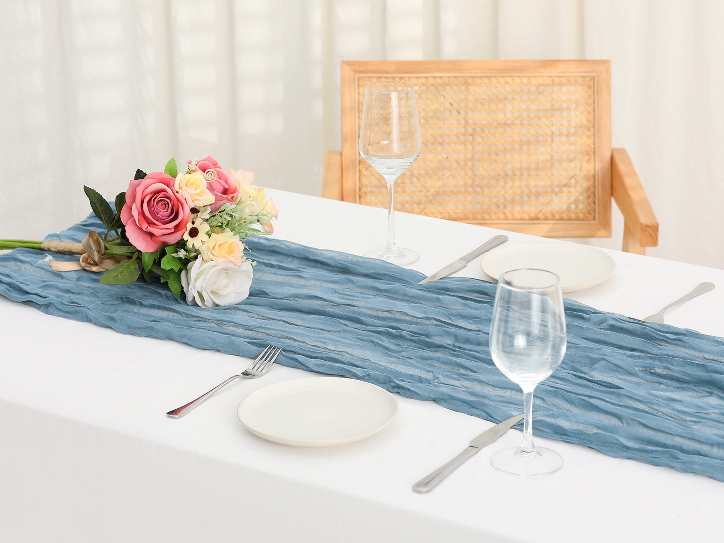 6 Pack Farmhouse Table Runner, Rustic Table Runner