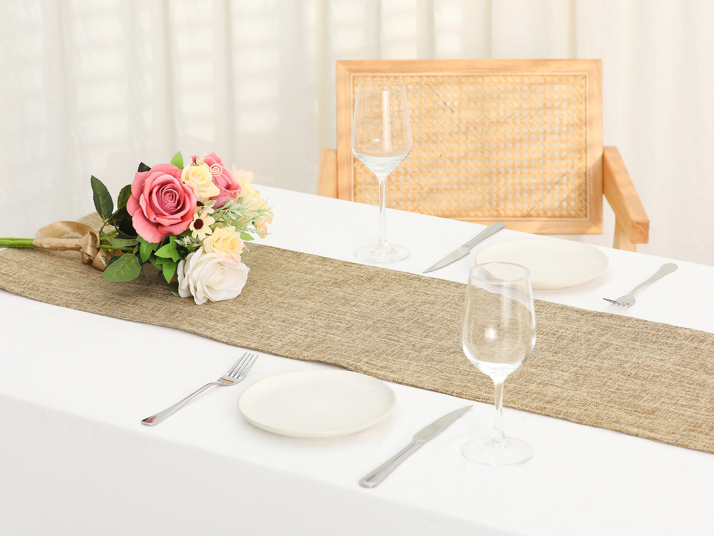 1 Pack Farmhouse Table Runners, Rustic Woven Dining Table Banner