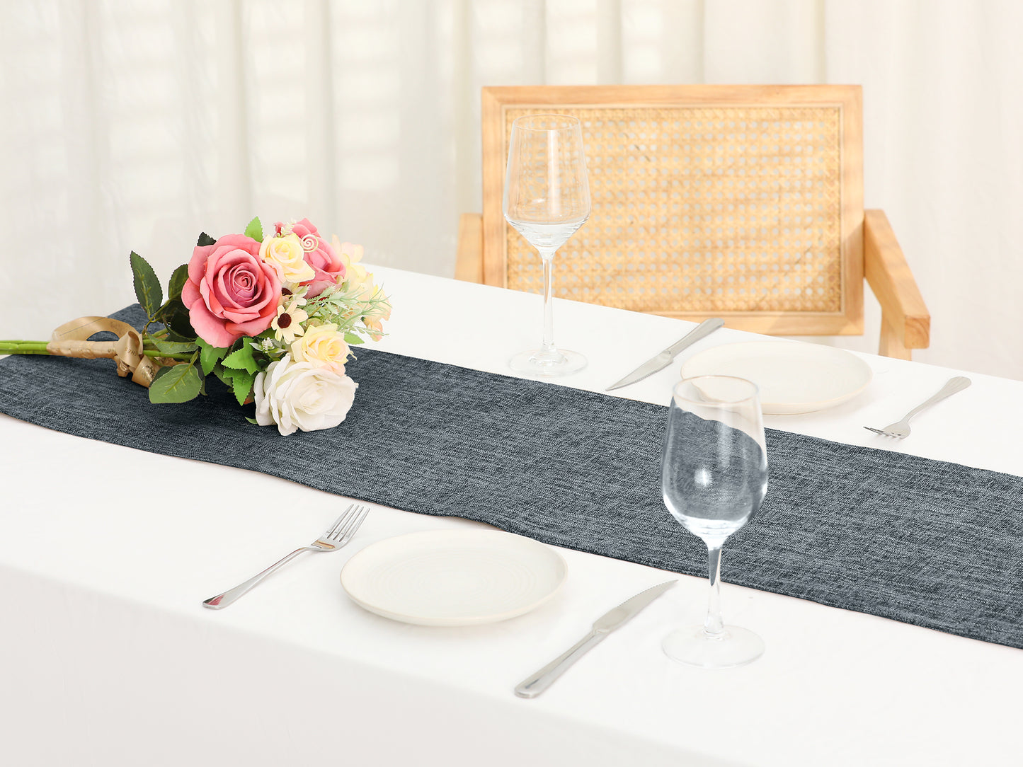 1 Pack Farmhouse Table Runners, Rustic Woven Dining Table Banner