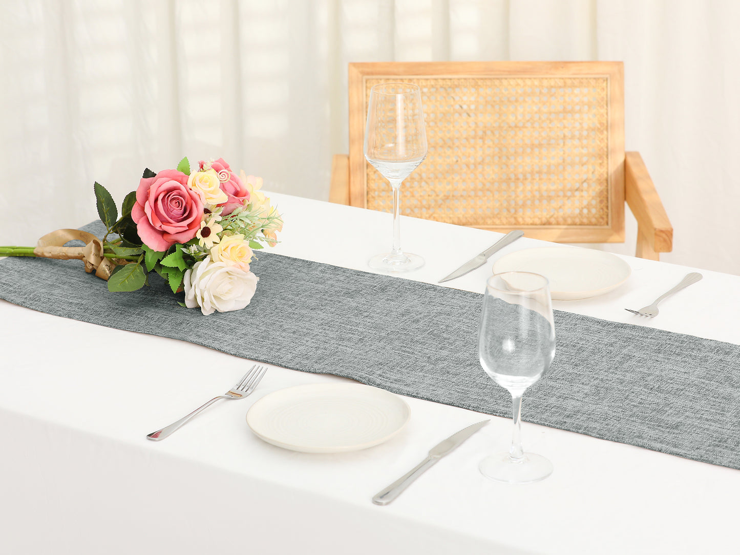 1 Pack Farmhouse Table Runners, Rustic Woven Dining Table Banner