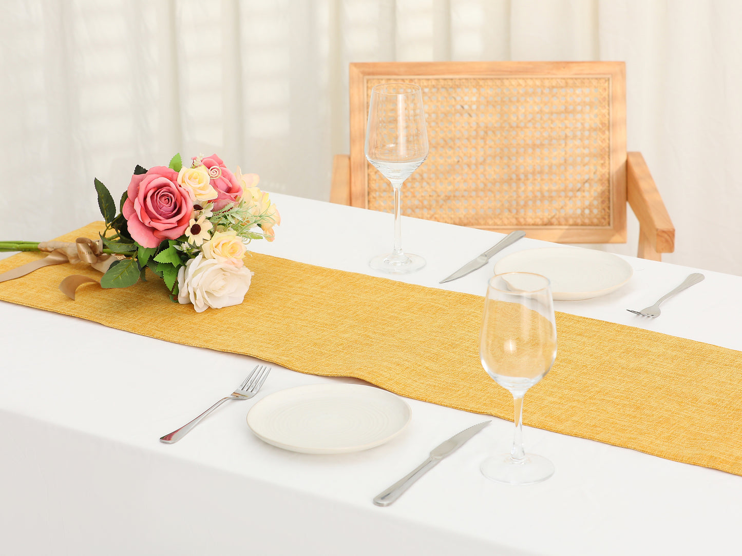 Camino de mesa rústico de estilo rústico, ideal para el comedor.