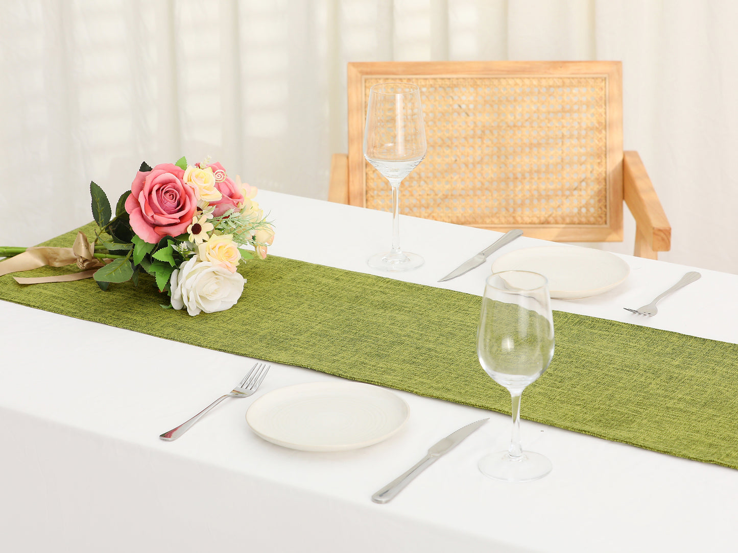 1 Pack Farmhouse Table Runners, Rustic Woven Dining Table Banner
