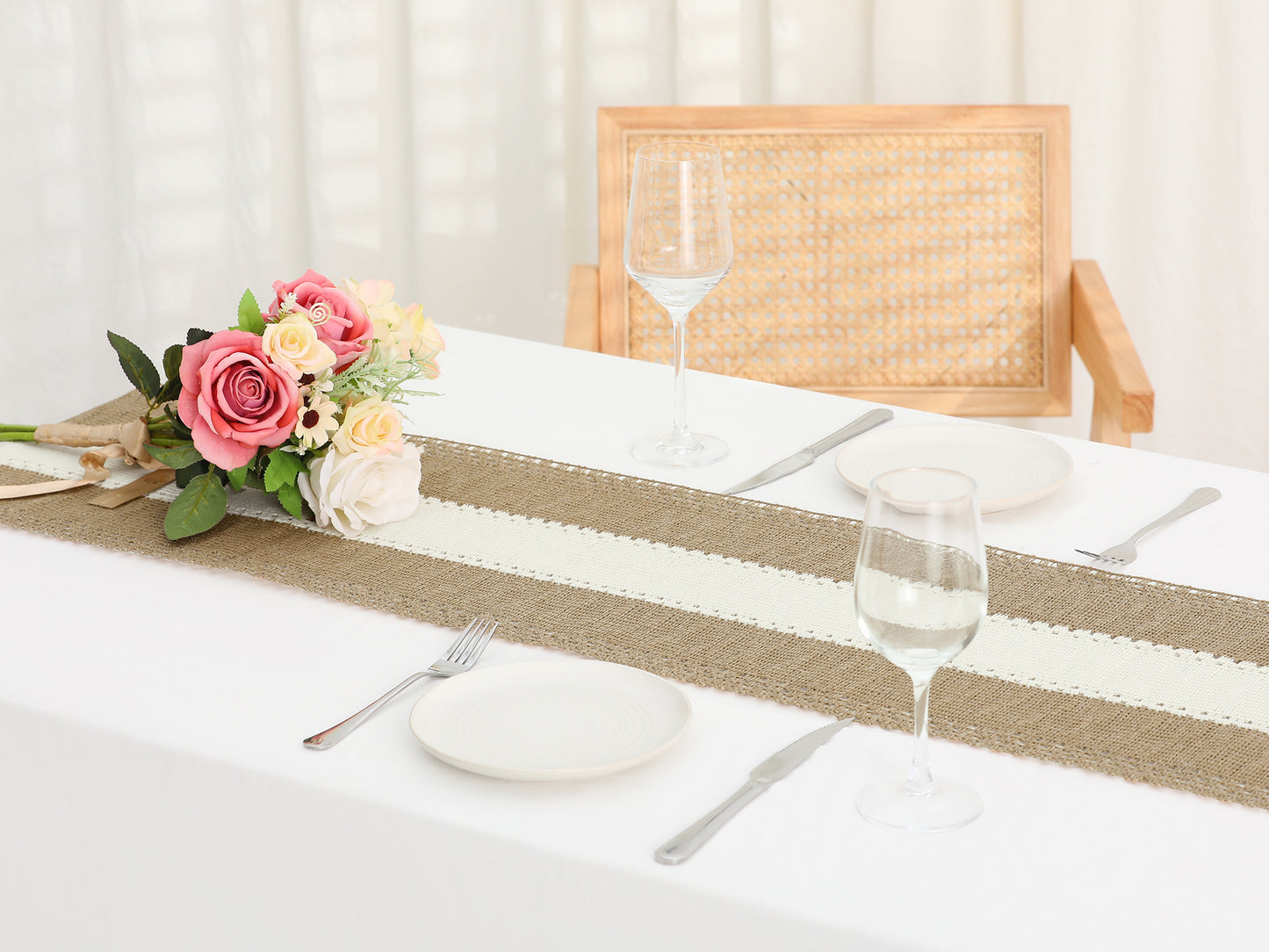 1 Pack Boho Table Runner for Home Decor Rustic Table Runner with Tassels