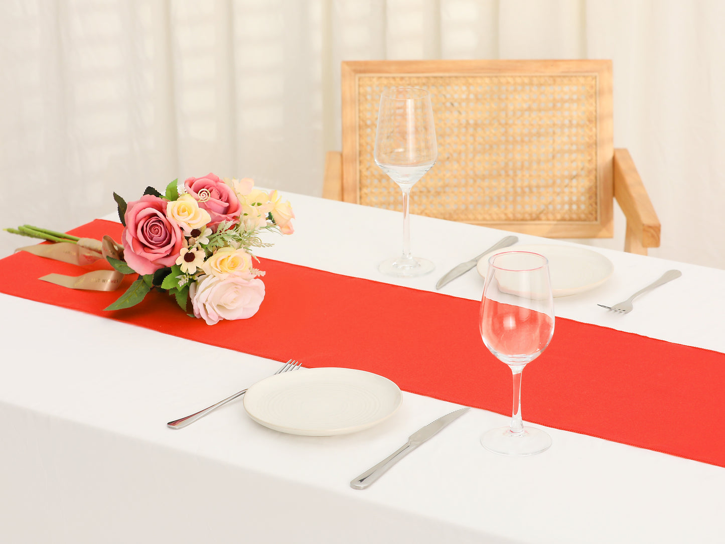 10 Pack Satin Table Runner, Long Polyester Table Runners
