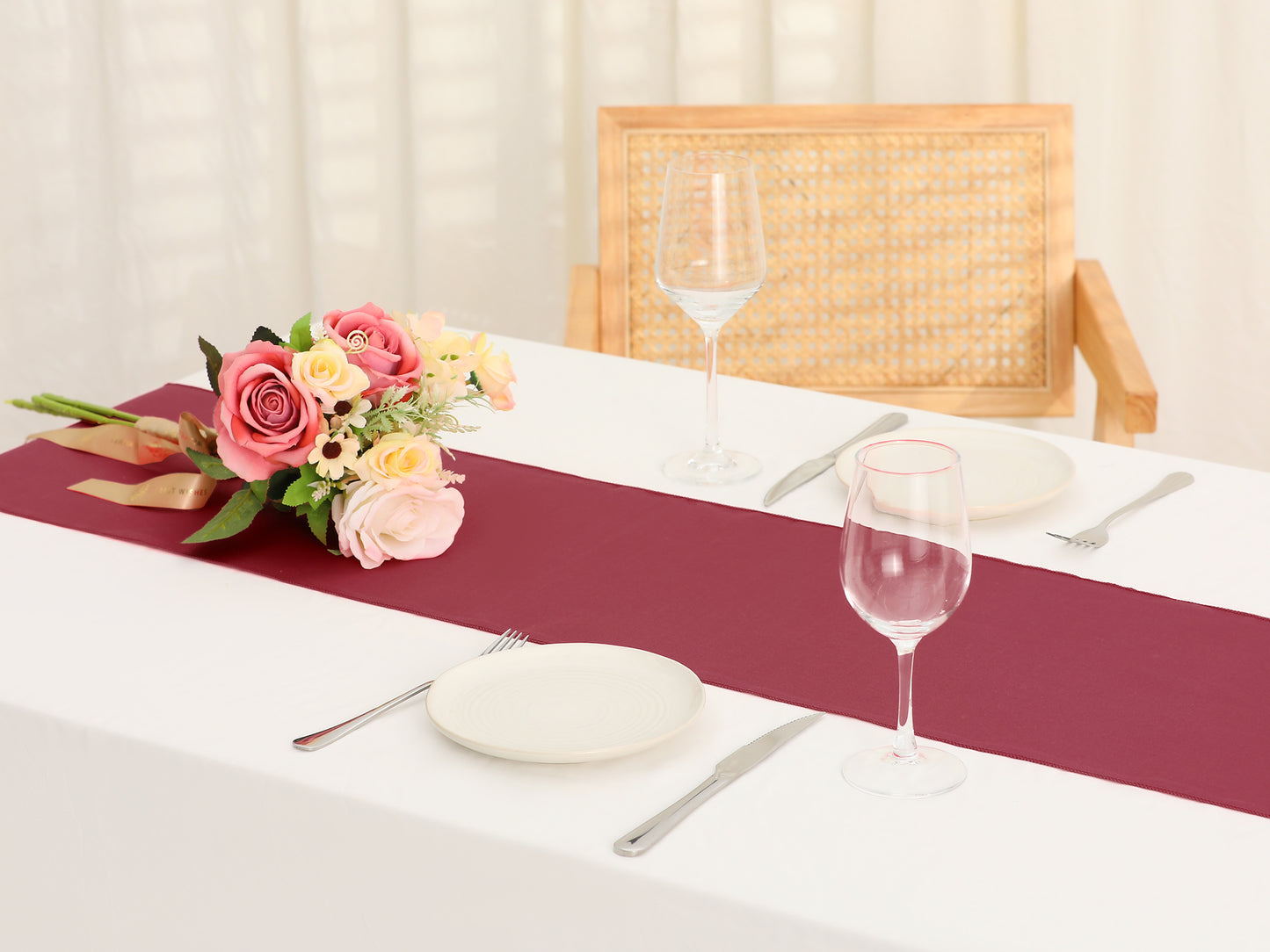 10 Pack Satin Table Runner, Long Polyester Table Runners