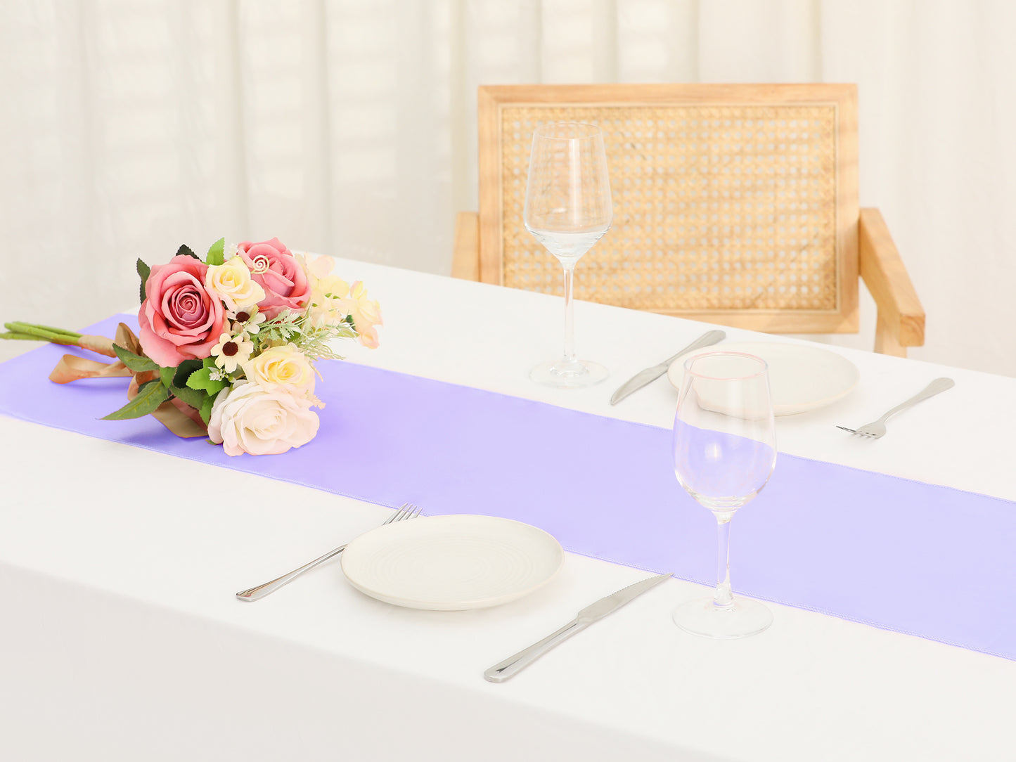 10 Pack Satin Table Runner, Long Polyester Table Runners