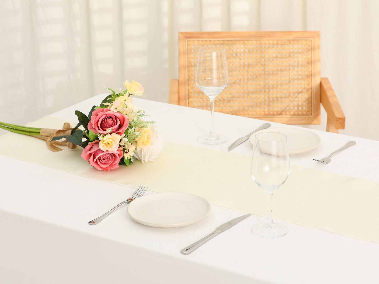 10 Pack Satin Table Runner, Long Polyester Table Runners