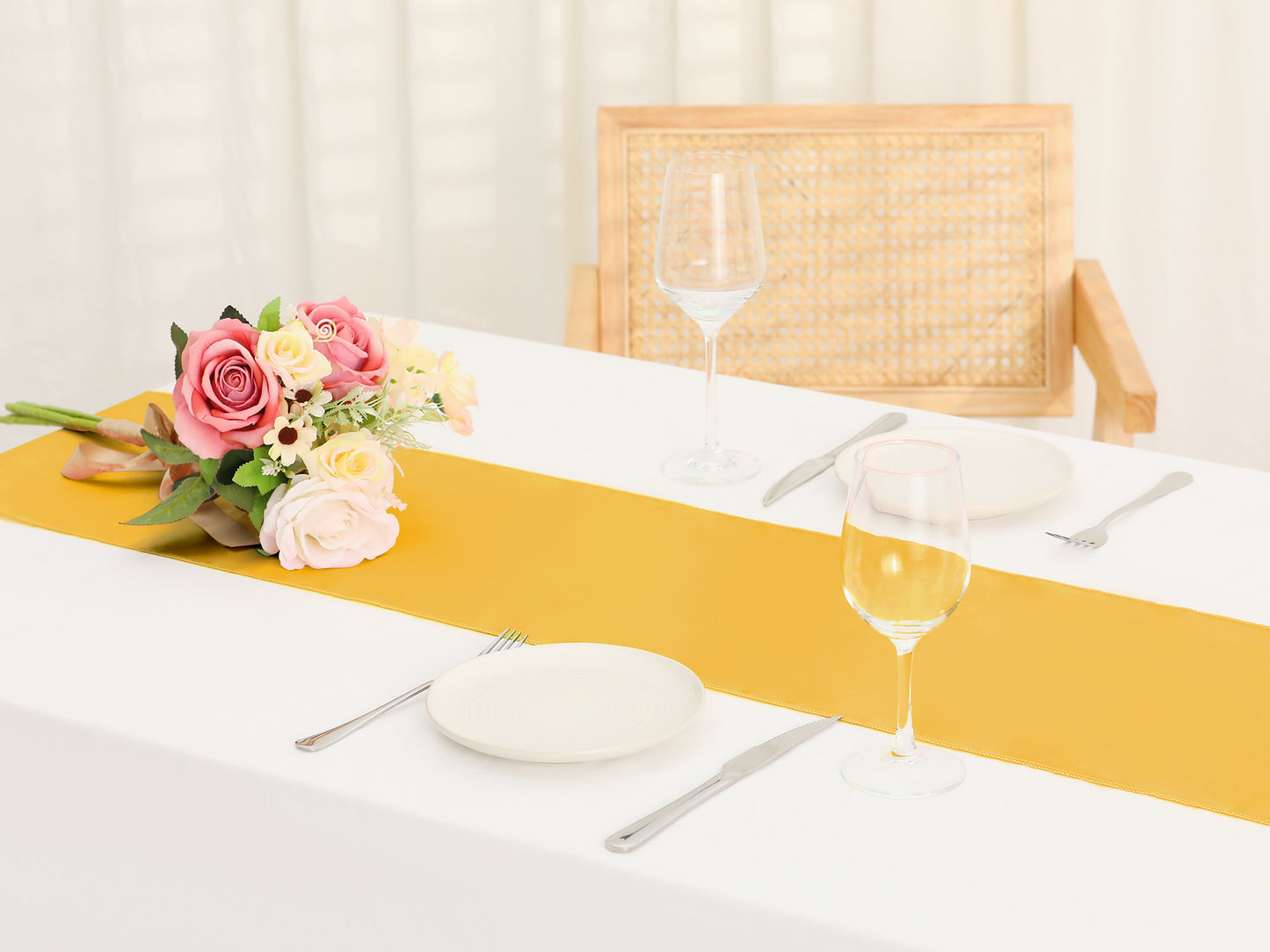 10 Pack Satin Table Runner, Long Polyester Table Runners