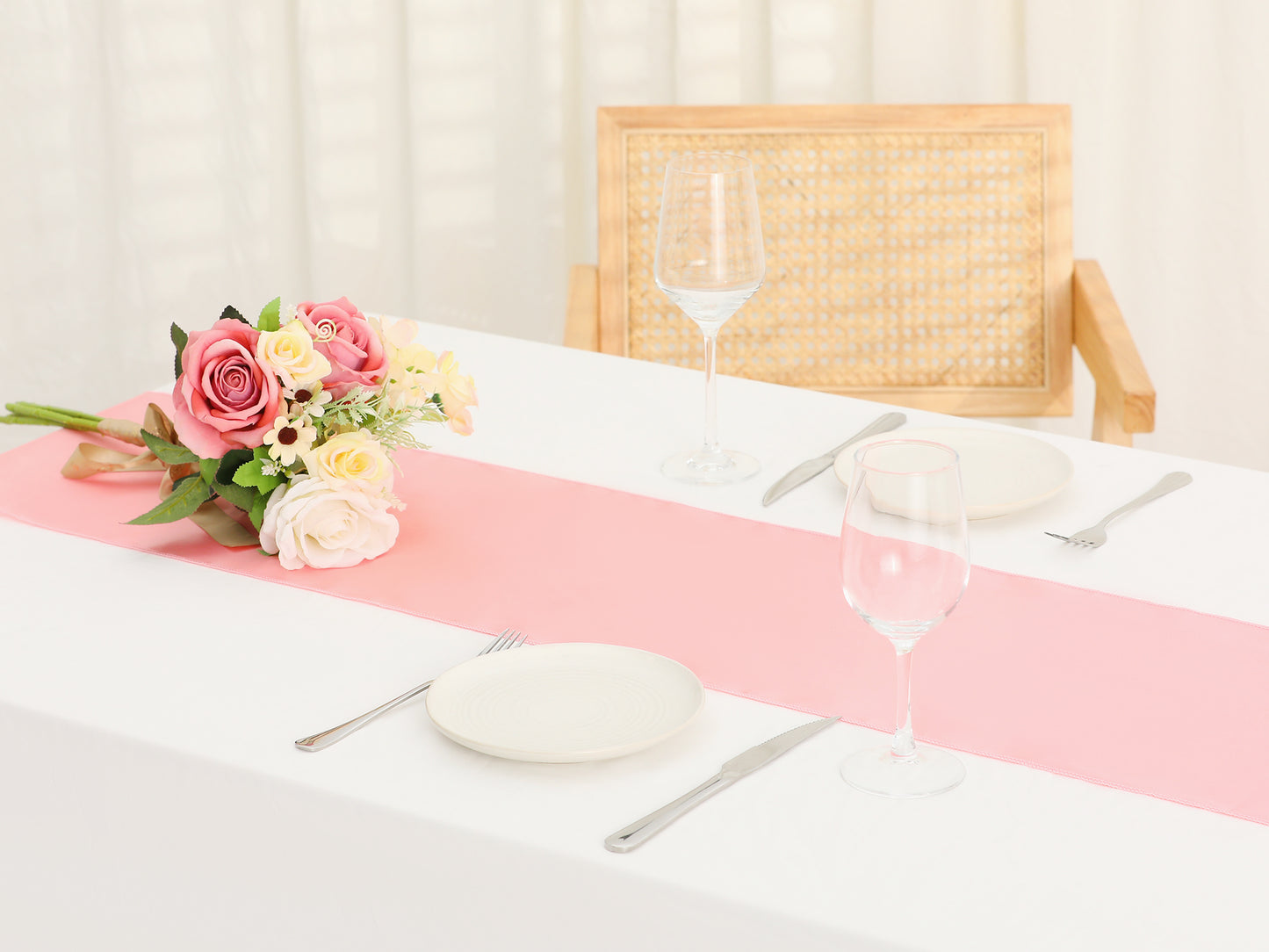 10 Pack Satin Table Runner, Long Polyester Table Runners