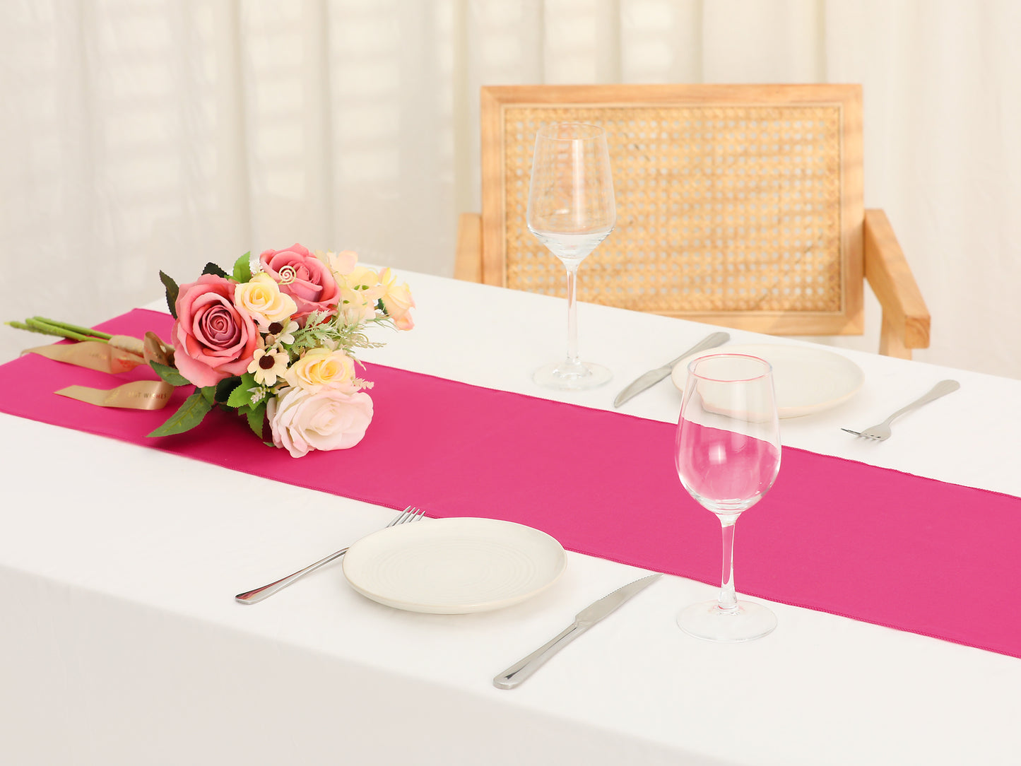 10 Pack Satin Table Runner, Long Polyester Table Runners