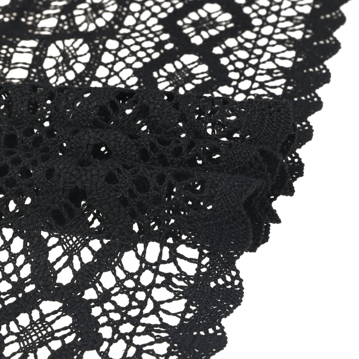 1 Pack Lace Table Runner with Tassels, Table Banner for Boho Dining Bedroom Decor