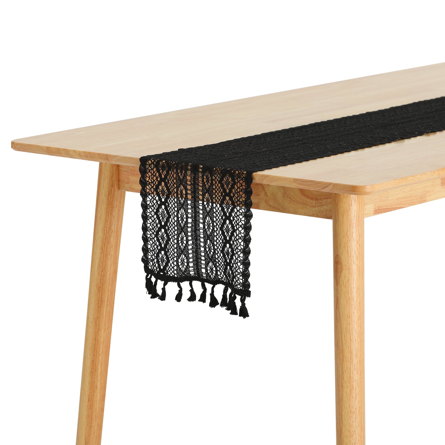 1 Pack Lace Table Runner with Tassels, Table Banner for Boho Dining Bedroom Decor