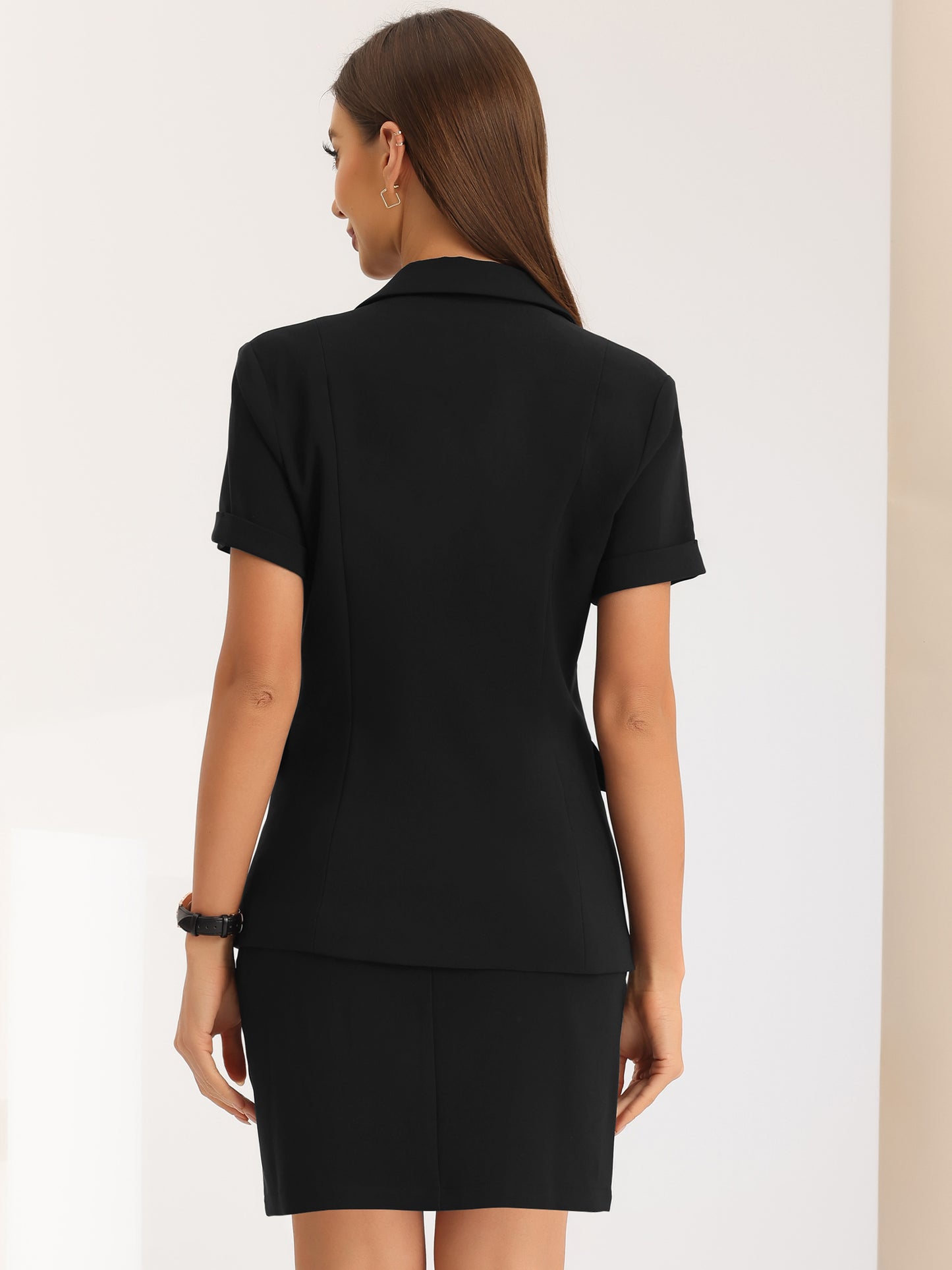 Women's Office Work Suit Blazer Skirt Suit 2 Piece Set