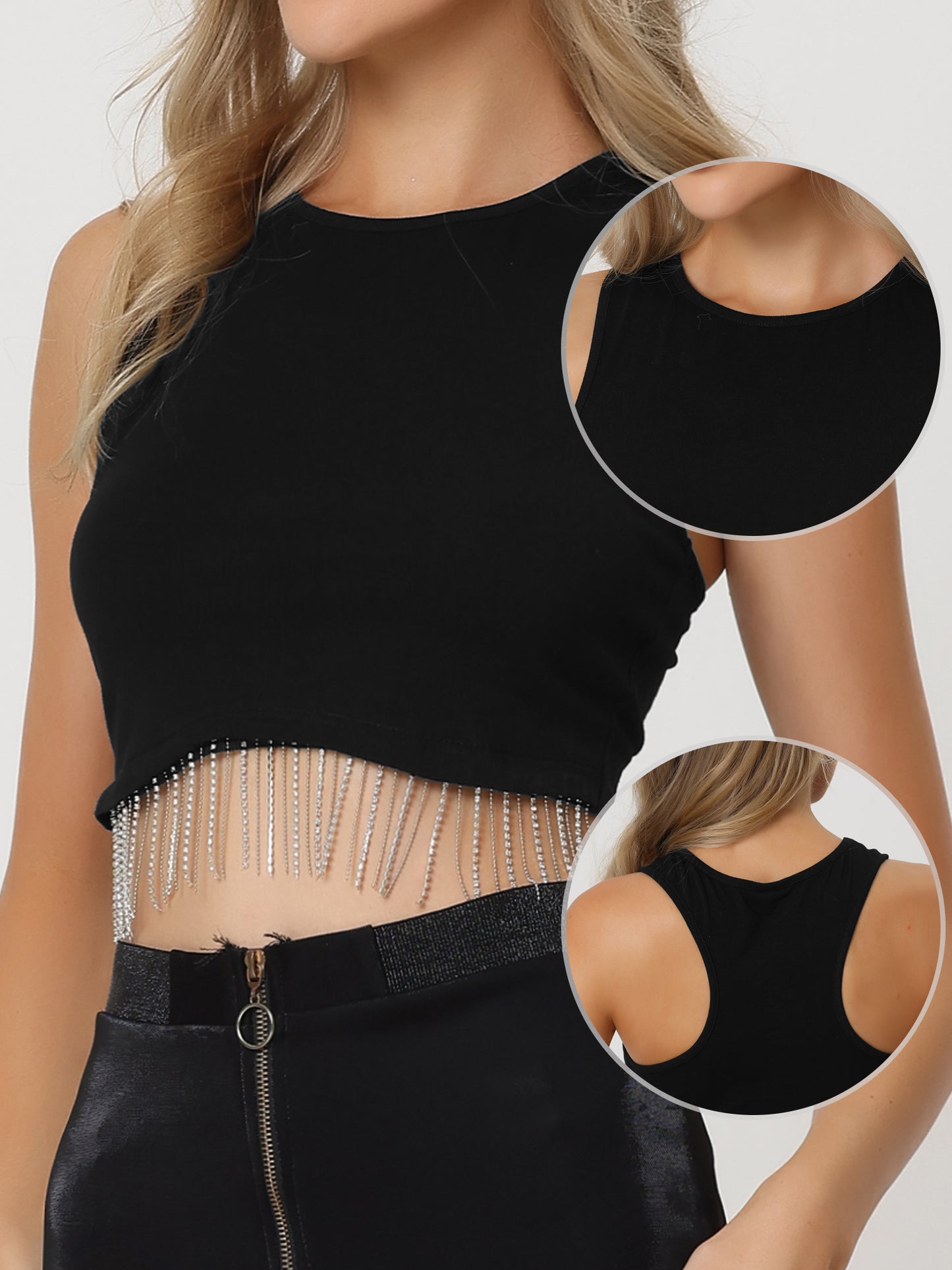 Women's Sleeveless Summer Crop Tank Top