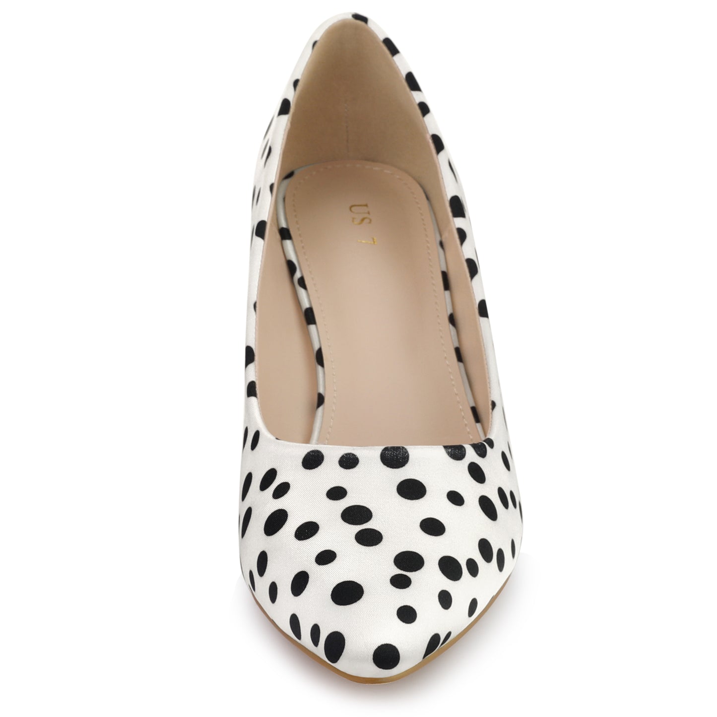 Zapatos de tacón alto con lunares y punta puntiaguda para mujer