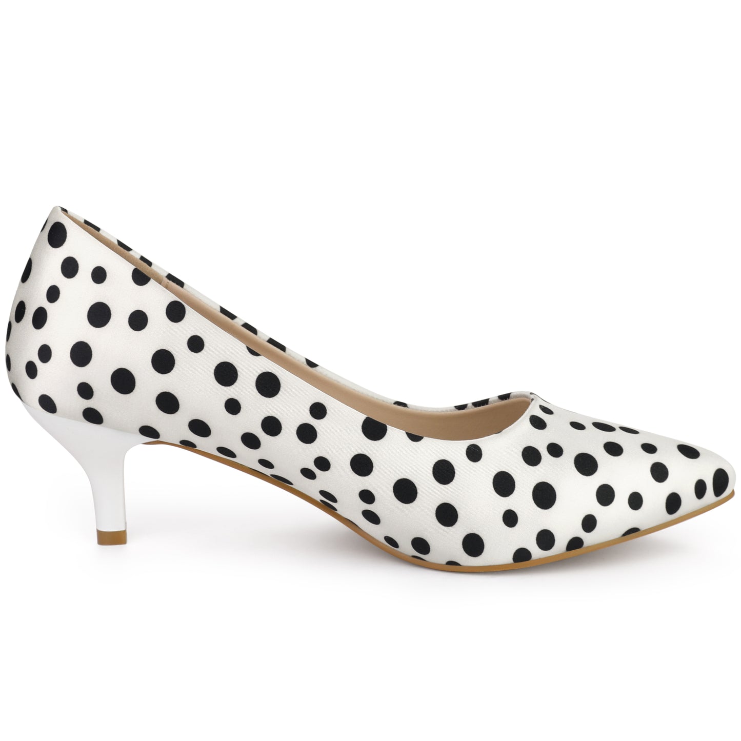 Zapatos de tacón alto con lunares y punta puntiaguda para mujer