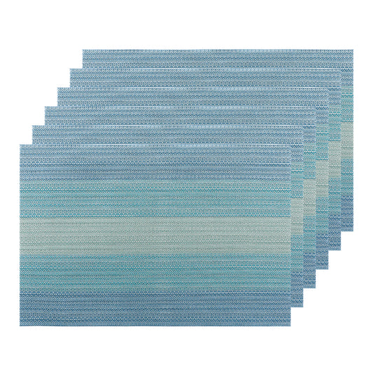 Juego de 6 manteles individuales de vinilo lavable para mesa de comedor, tejido de PVC, 45,7 x 30,5 cm