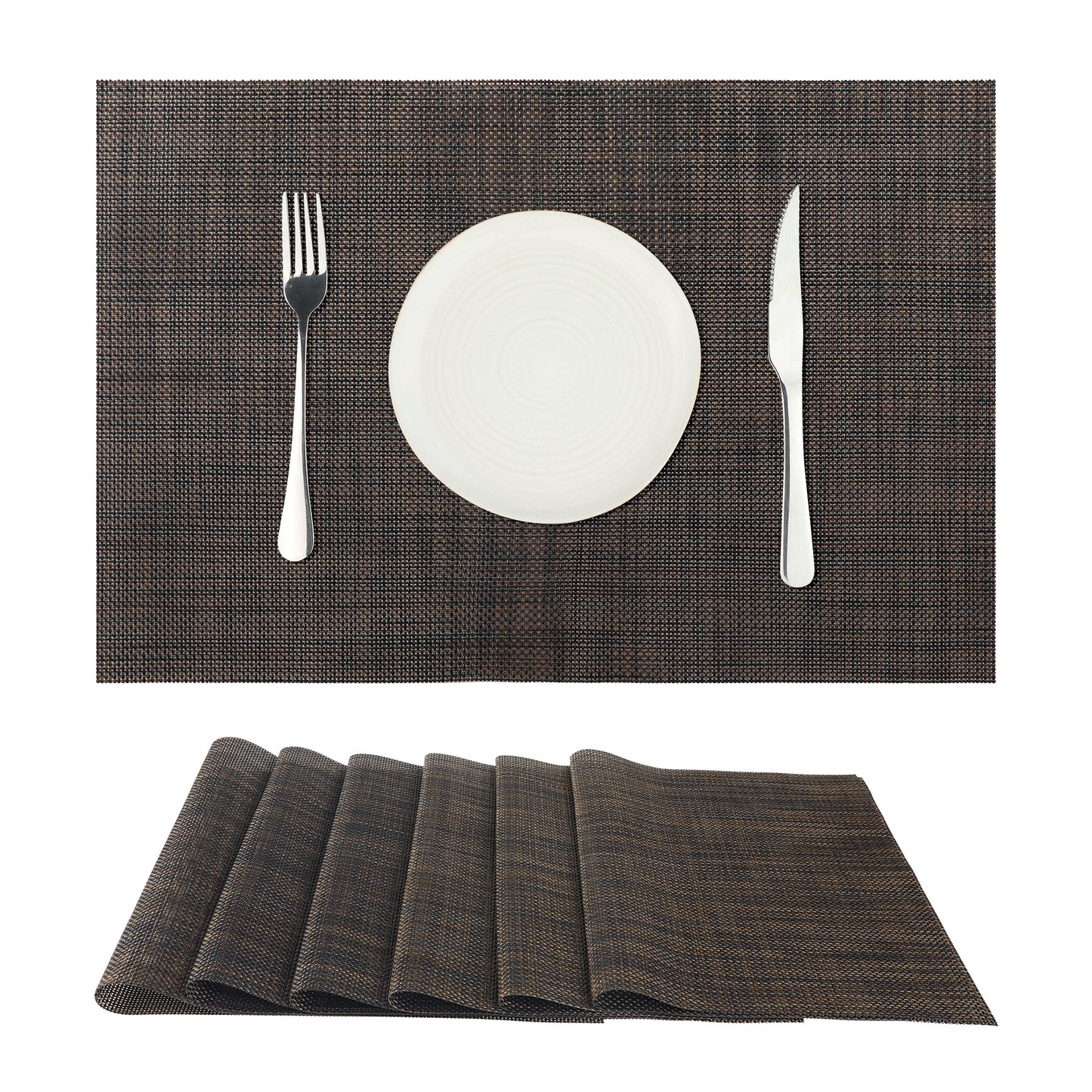 Placemats Set of 6 Woven Placemats for Kitchen Dining Washable Table Placemats 18*12in