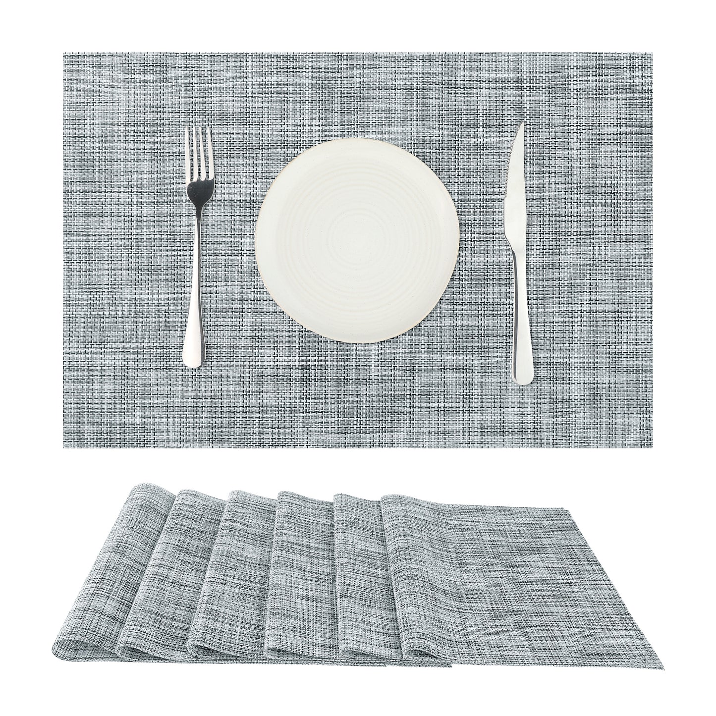 Juego de 6 manteles individuales tejidos para cocina, comedor, lavables, 45,7 x 30,5 cm