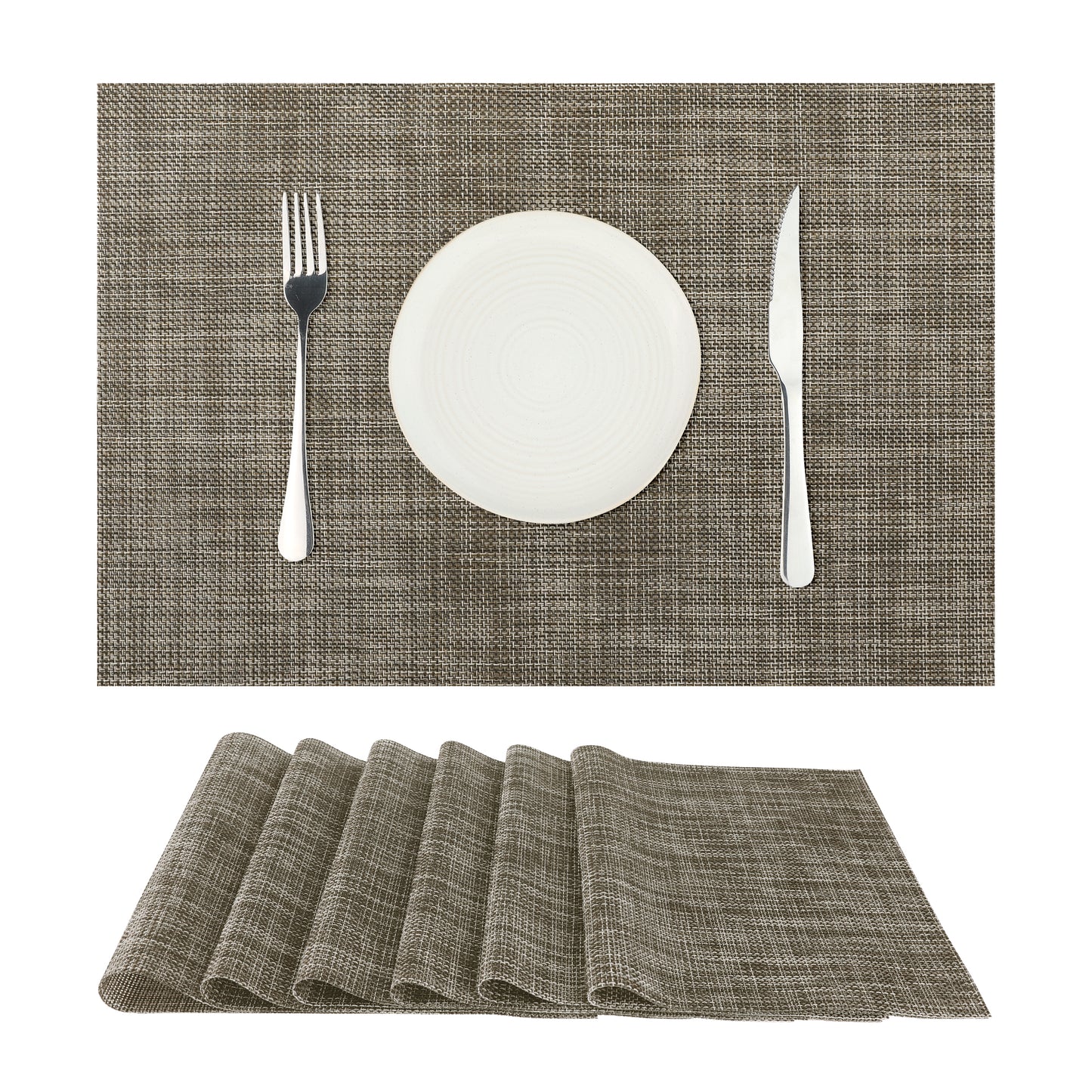 Placemats Set of 6 Woven Placemats for Kitchen Dining Washable Table Placemats 18*12in