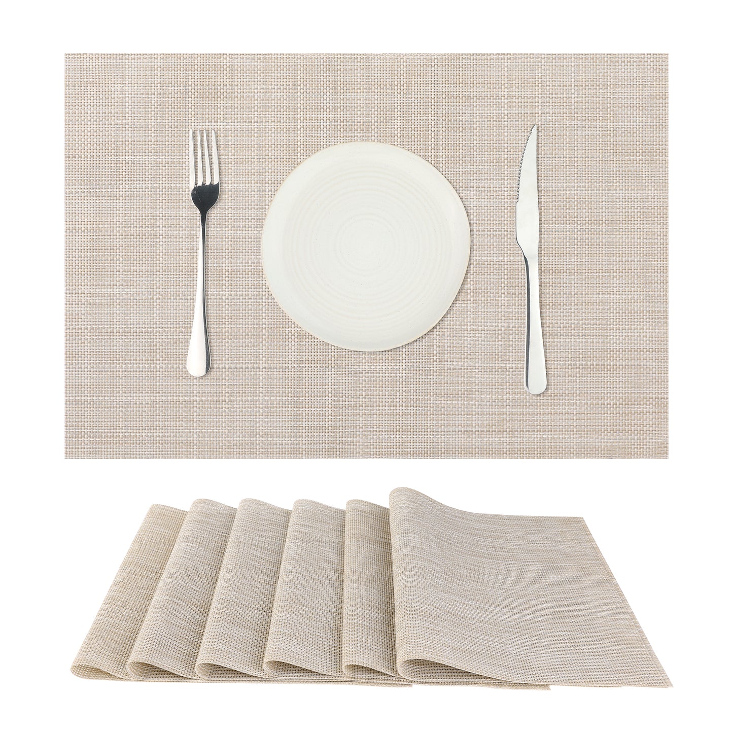 Placemats Set of 6 Woven Placemats for Kitchen Dining Washable Table Placemats 18*12in