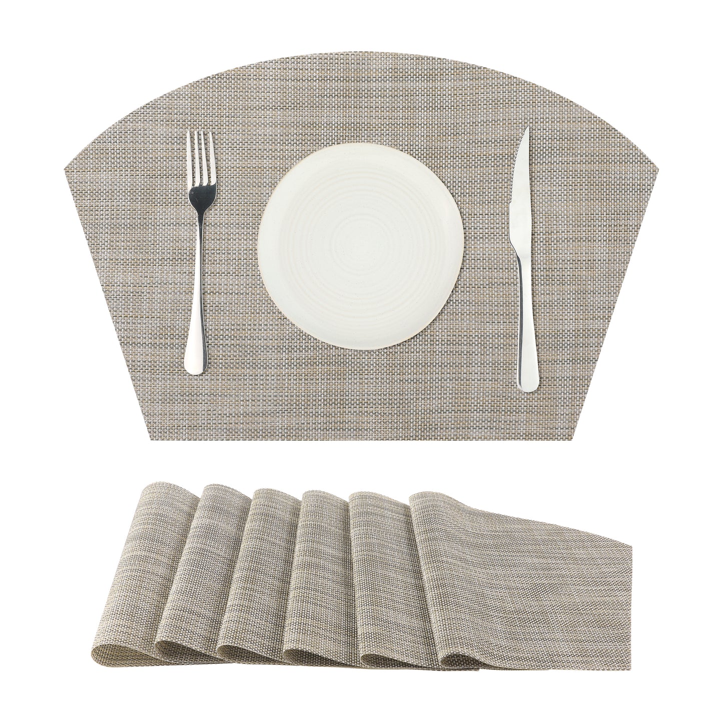 WovenTable Placemats Set of 6 Placemats Heat Resistant Water Proof Wipe Clean 18*12in