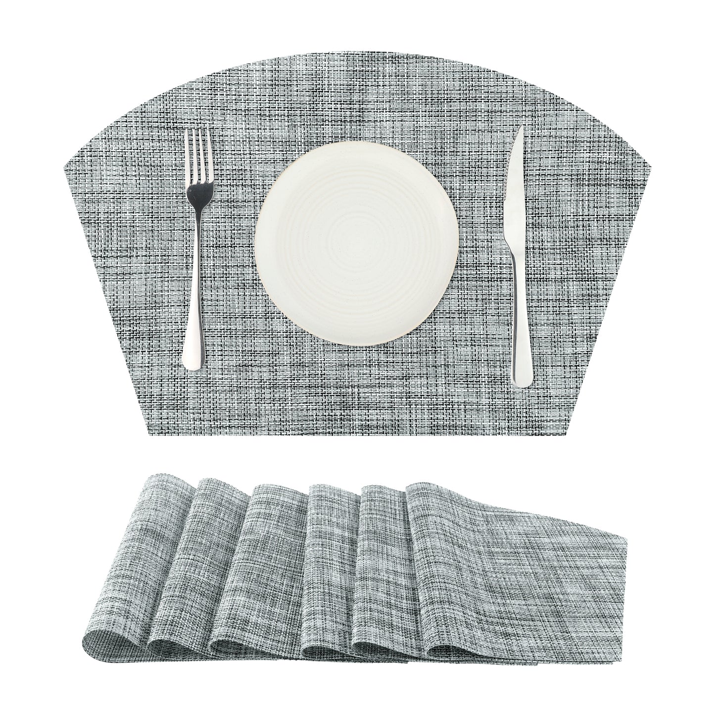 WovenTable Placemats Set of 6 Placemats Heat Resistant Water Proof Wipe Clean 18*12in