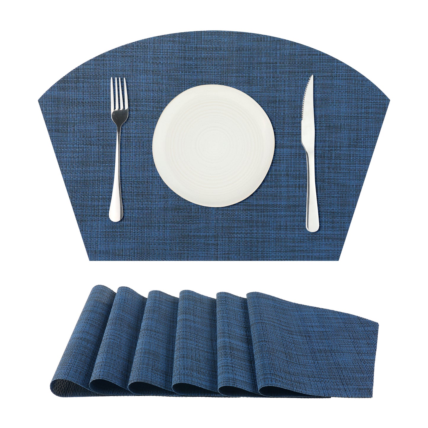 WovenTable Placemats Set of 6 Placemats Heat Resistant Water Proof Wipe Clean 18*12in
