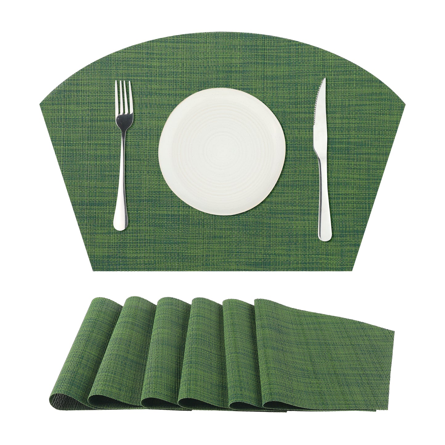 WovenTable Placemats Set of 6 Placemats Heat Resistant Water Proof Wipe Clean 18*12in