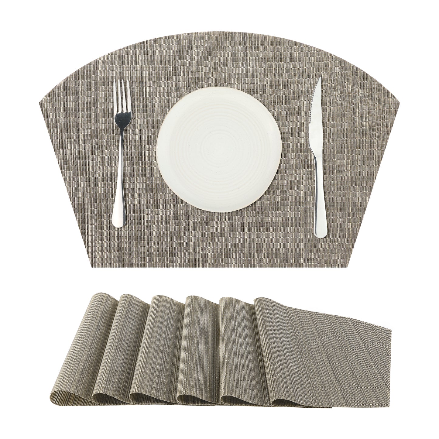 WovenTable Placemats Set of 6 Placemats Heat Resistant Water Proof Wipe Clean 18*12in