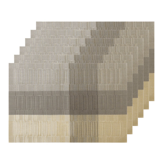 Juego de 6 manteles individuales de PVC resistentes al calor, lavables y antideslizantes, fáciles de limpiar, 45,7 x 30,5 cm