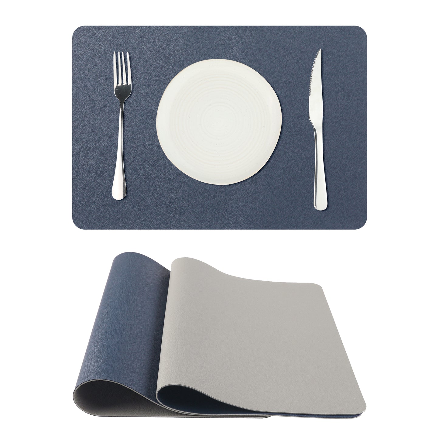 Placemats Set of 2 Faux Leather Heat Resistant Wipeable 17*12in