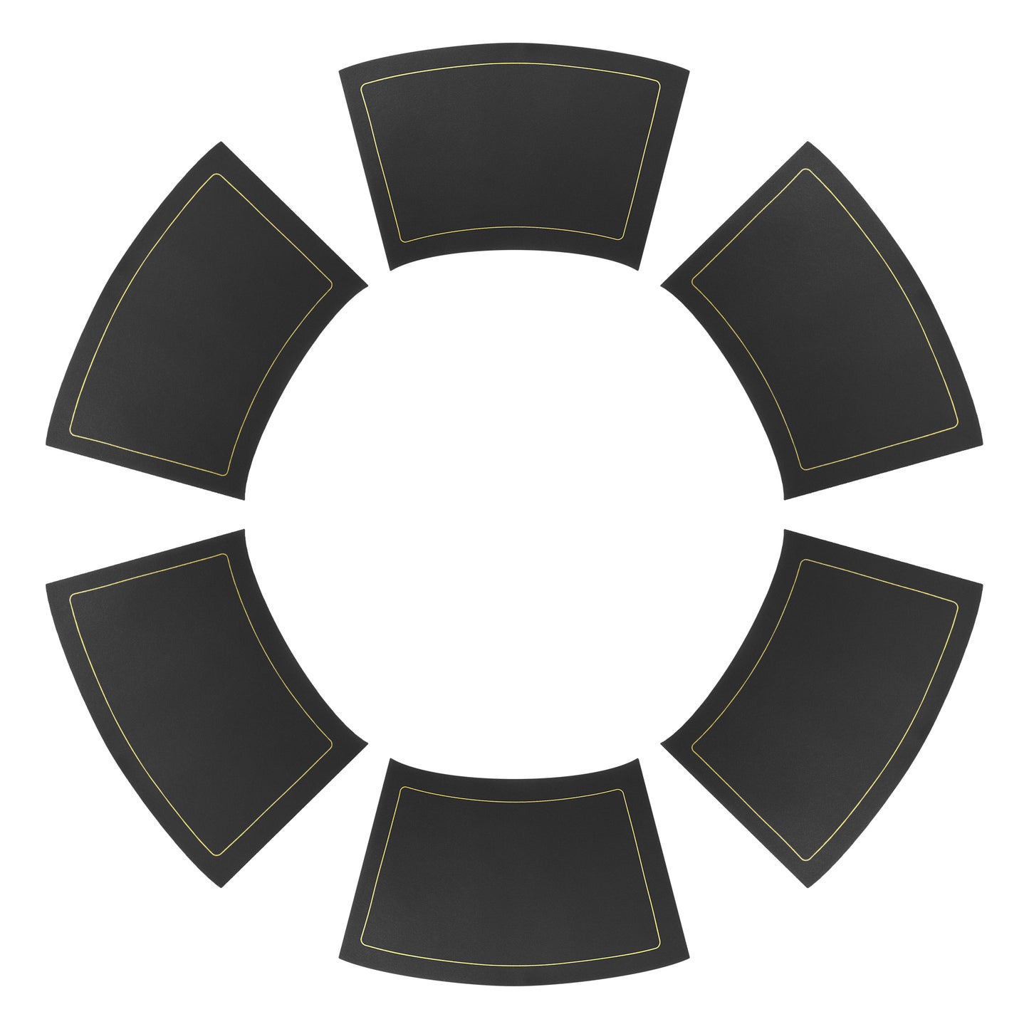 Round Table Placemats, Set of 6 Wedge Faux Leather Heat Resistant 20*12in