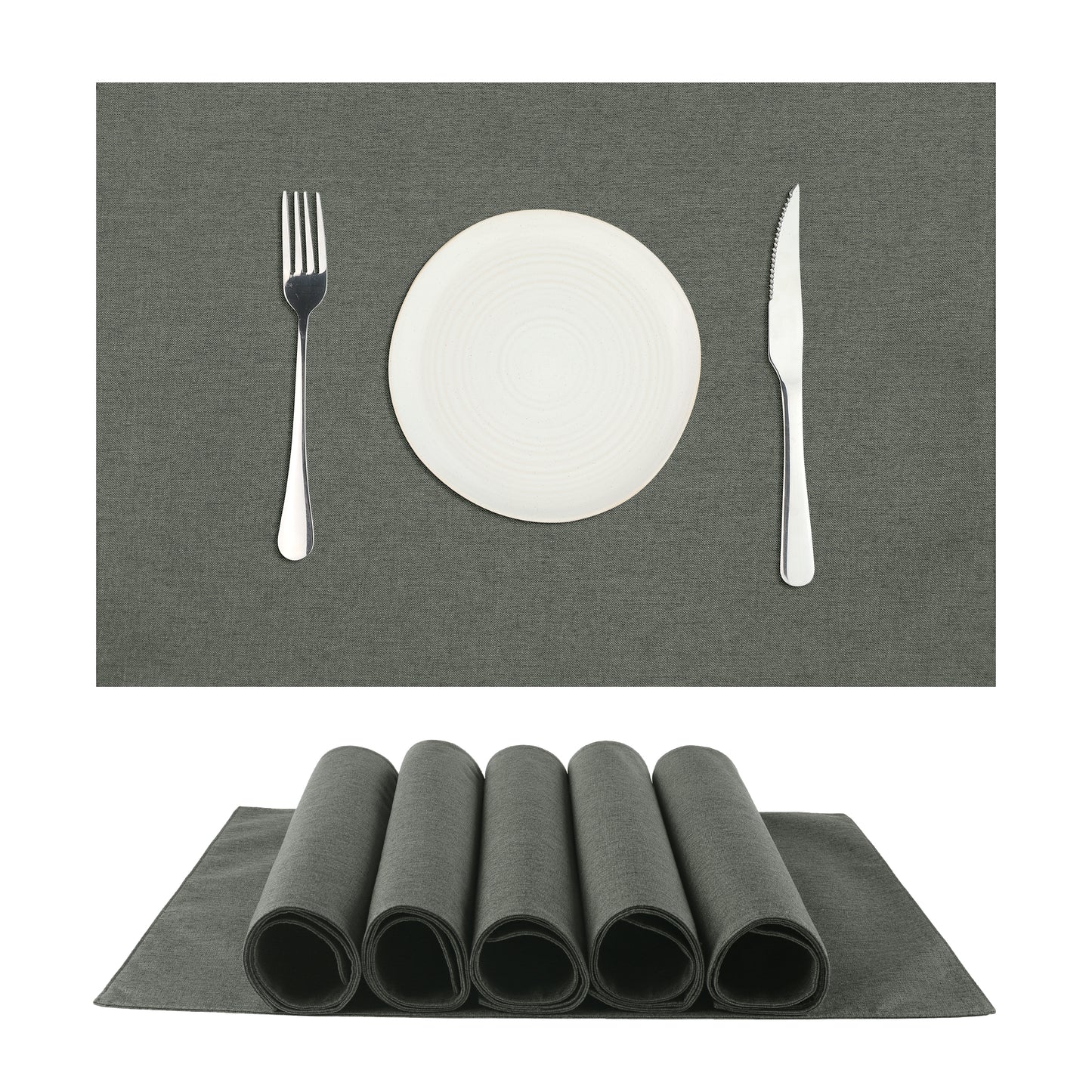 Placemats Set of 6, Heat Resistant Place Mats, Imitation Linen Place Mat 19*13in