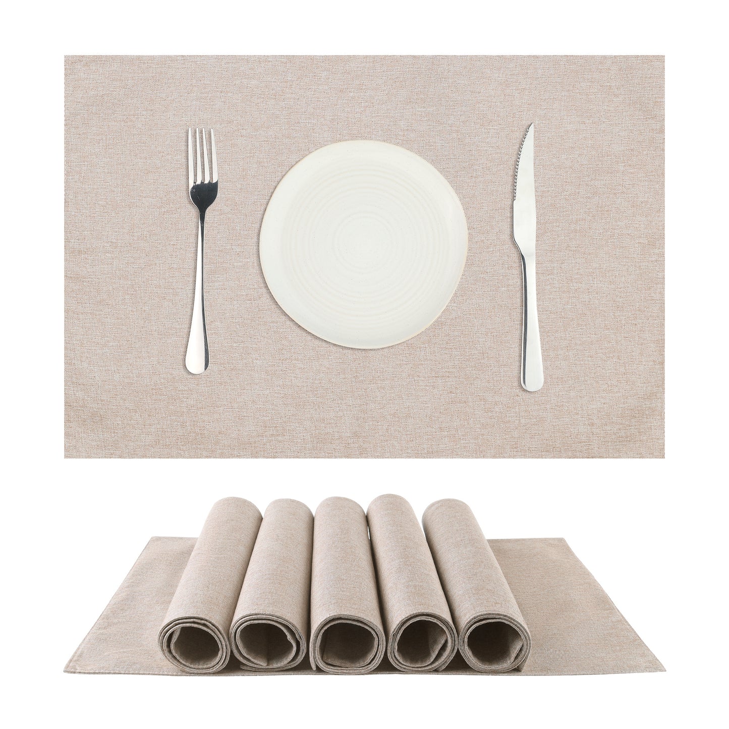 Placemats Set of 6, Heat Resistant Place Mats, Imitation Linen Place Mat 19*13in