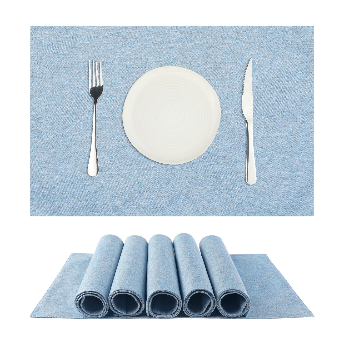 Placemats Set of 6, Heat Resistant Place Mats, Imitation Linen Place Mat 19*13in
