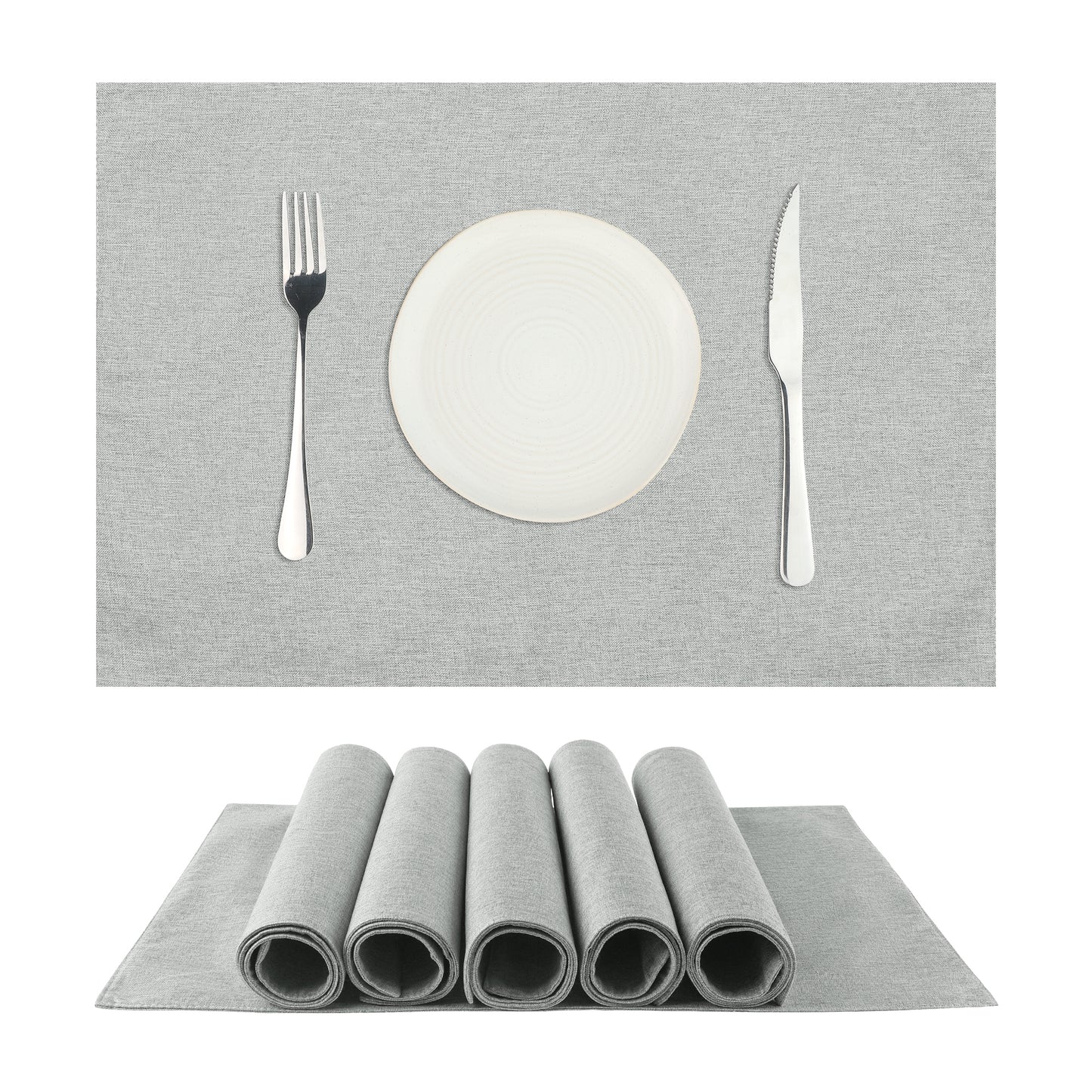 Placemats Set of 6, Heat Resistant Place Mats, Imitation Linen Place Mat 19*13in