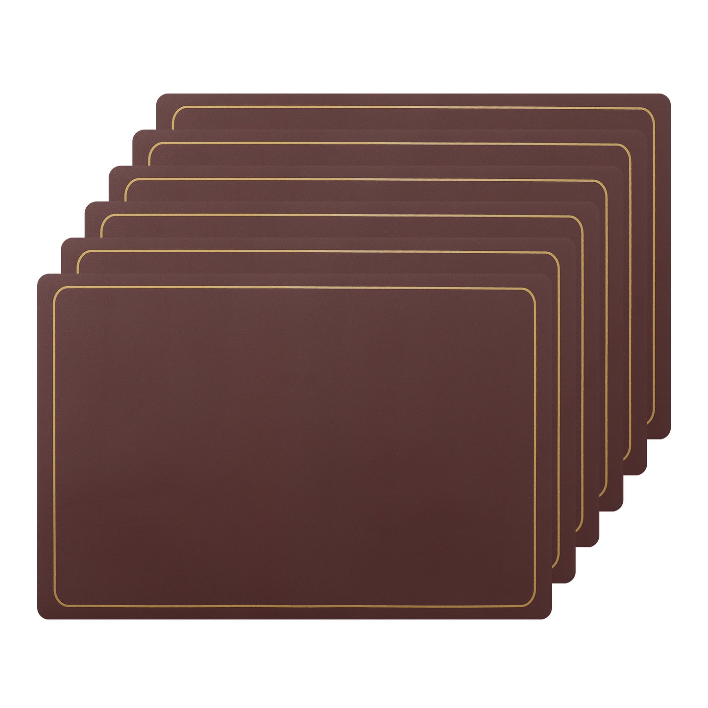 Set of 6 Faux Leather Placemats for Kitchen Dining Table Decor, Washable Wipeable 18*12in