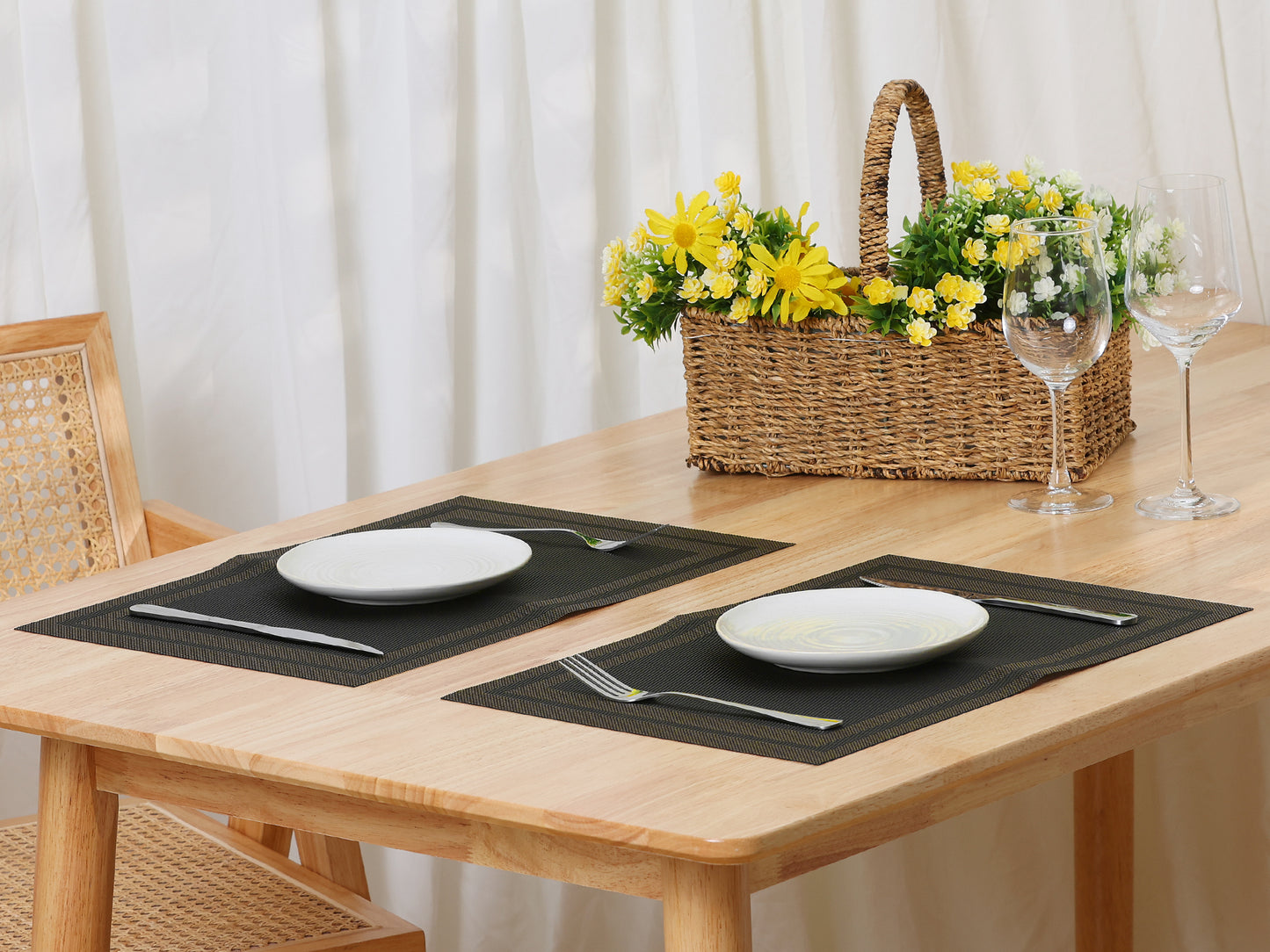 Set of 6 Heat-resistant Washable Modern Placemats for Kitchen Dining Room 18*12in